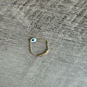 Adina’s Jewels Evil Eye Chain Ring 14k gold